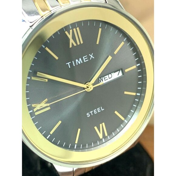 Timex Men's Watch TW2T50500 Quartz Gray Dial Two Tone Stainless Steel 41mm - Picture 12 of 13